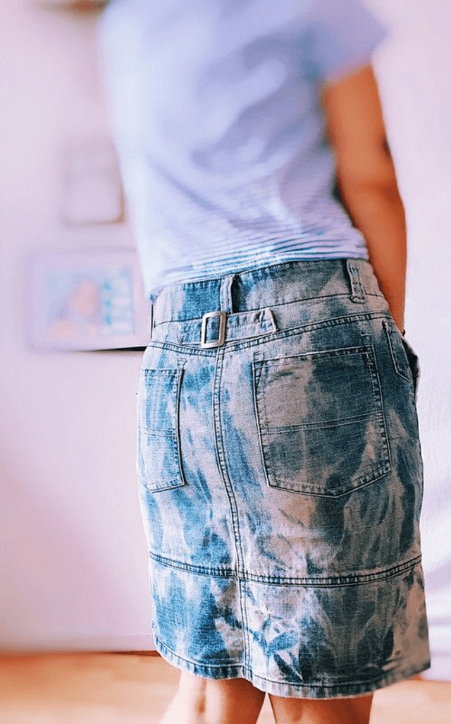 Jupe en jean effet délavé VINTAGE - M 38