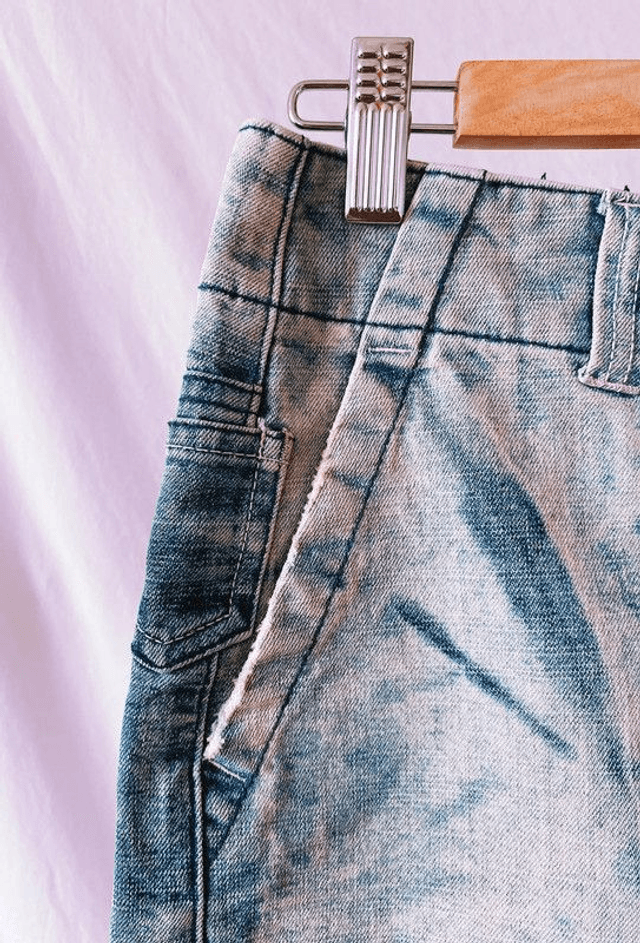 Jupe en jean effet délavé VINTAGE - M 38