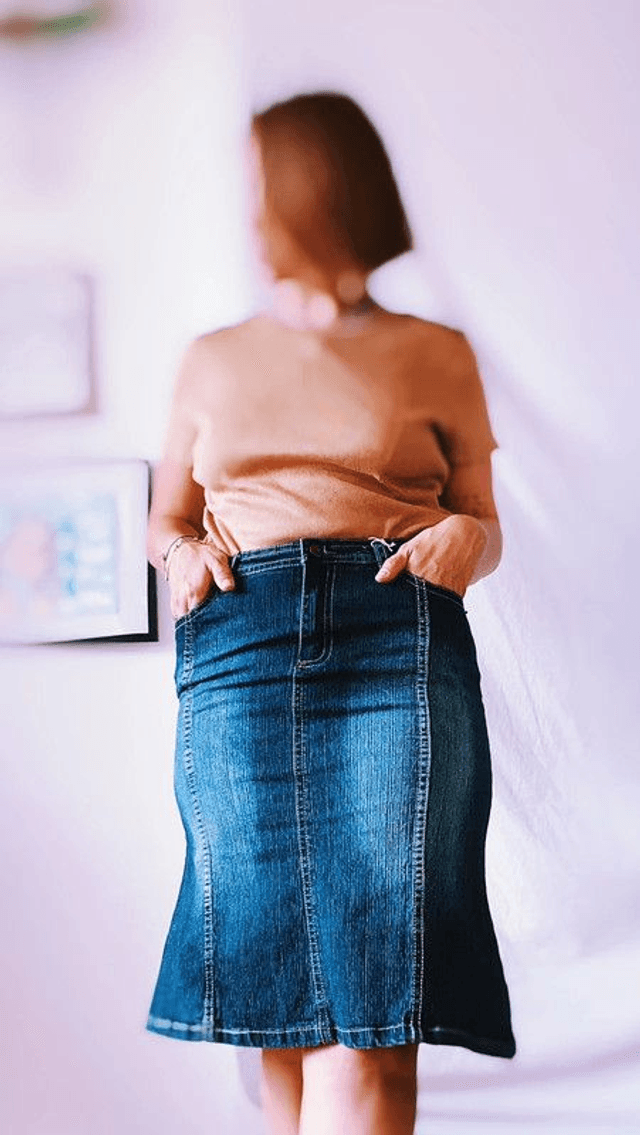 Jupe longue en jean JENNYFER VINTAGE 90's - M 38